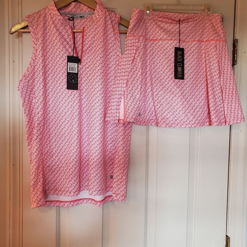 Women's Pink Sleeveless Top and Skirt Set